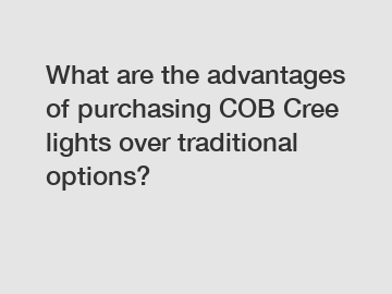 What are the advantages of purchasing COB Cree lights over traditional options?