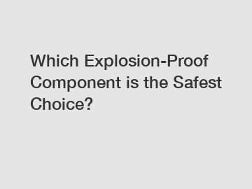 Which Explosion-Proof Component is the Safest Choice?