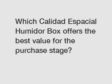 Which Calidad Espacial Humidor Box offers the best value for the purchase stage?