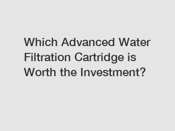 Which Advanced Water Filtration Cartridge is Worth the Investment?