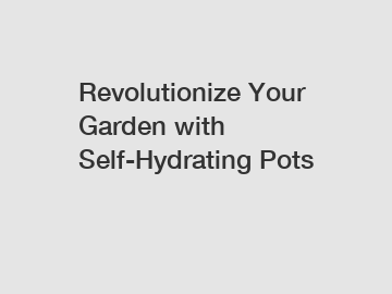 Revolutionize Your Garden with Self-Hydrating Pots