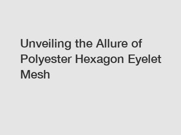 Unveiling the Allure of Polyester Hexagon Eyelet Mesh