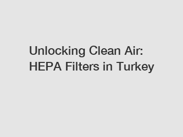 Unlocking Clean Air: HEPA Filters in Turkey