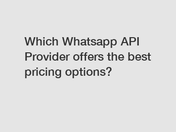Which Whatsapp API Provider offers the best pricing options?