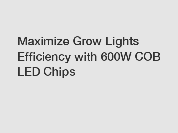 Maximize Grow Lights Efficiency with 600W COB LED Chips