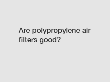 Are polypropylene air filters good?