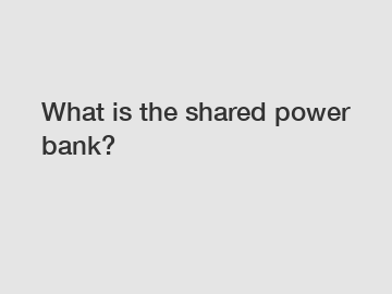 What is the shared power bank?
