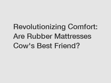 Revolutionizing Comfort: Are Rubber Mattresses Cow's Best Friend?