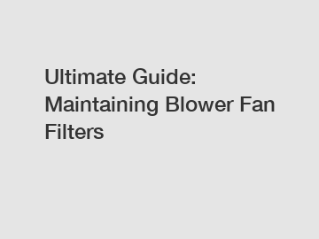 Ultimate Guide: Maintaining Blower Fan Filters