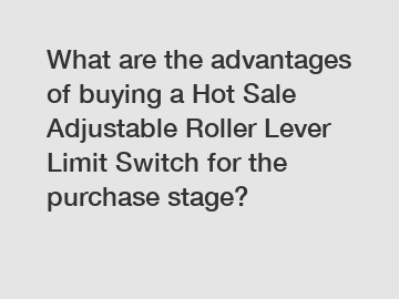 What are the advantages of buying a Hot Sale Adjustable Roller Lever Limit Switch for the purchase stage?