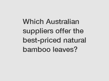 Which Australian suppliers offer the best-priced natural bamboo leaves?