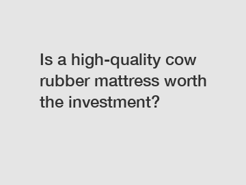 Is a high-quality cow rubber mattress worth the investment?