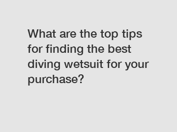 What are the top tips for finding the best diving wetsuit for your purchase?